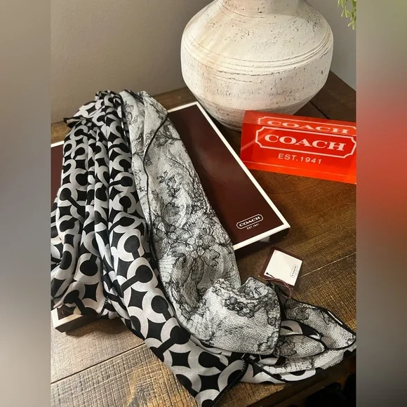 Coach Op Art Vintage Silk Scarf (NWT)