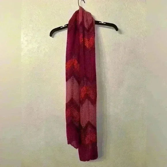 V. Fraas Floral Fall Scarf Pink Colors Acrylic Wool Rayon