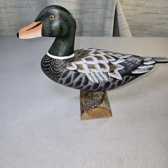 Vintage Wood Duck‎ Decoy Mallard Hand Painted Rustic Grandmacore Farmhouse Decor