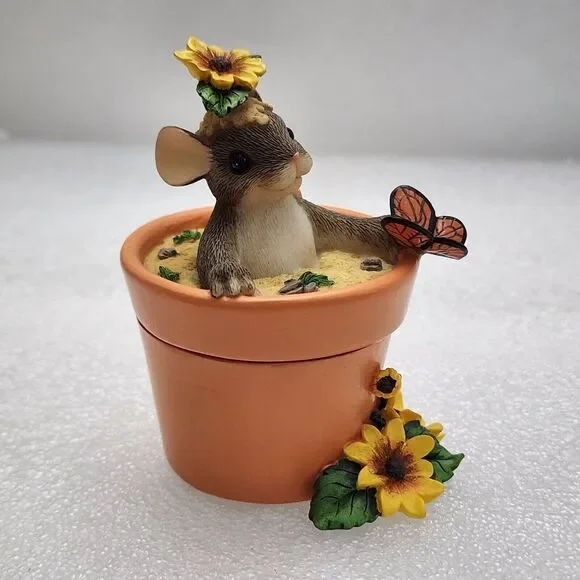 Charming Tails Fitz and‎ Floyd Flower Pot Surprise 88/112 Figurine