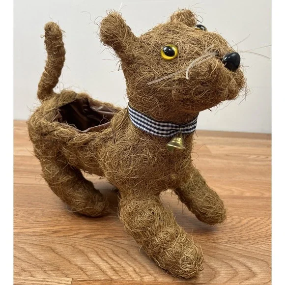 Cute Cat  Coconut Fiber Flower Pot Planter NEW