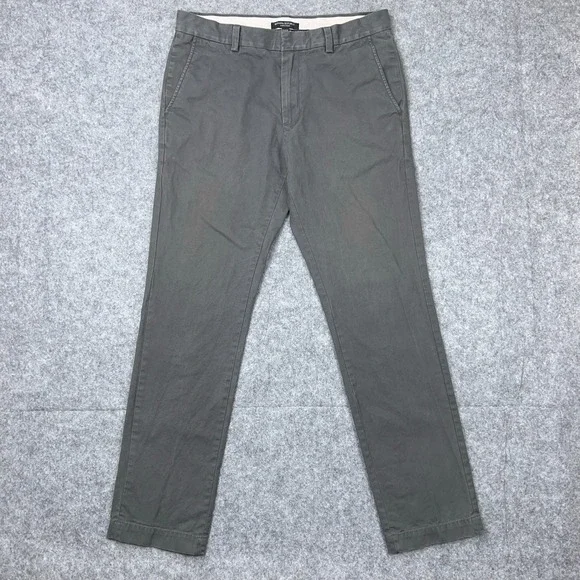 Banana Republic Pants Mens 32x32 Gray Slim Fit Aiden Chino 100% Cotton Slacks‎