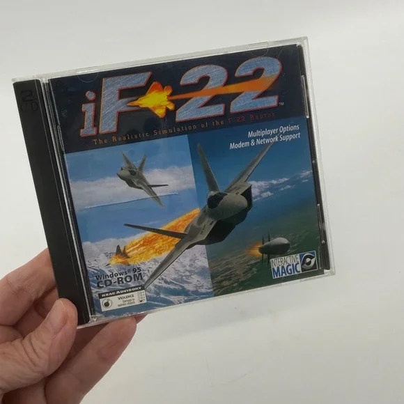 iF-22 The Realistic Simulation of the F-22‎ Raptor PC Windows 95 1997 2-Disc Set