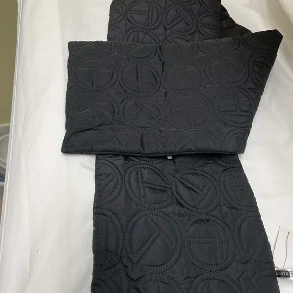 Talbots Black Quilted Scarf