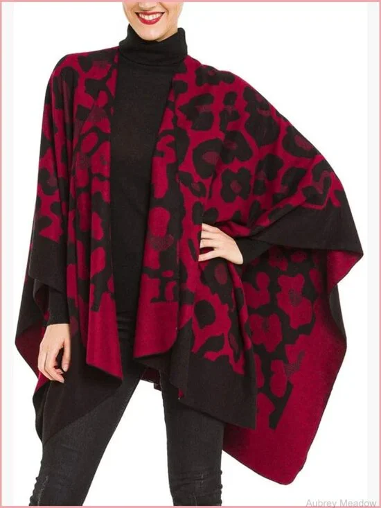 Open Front Poncho Shawl Wrap Cardigan Sweater Ruana Cape