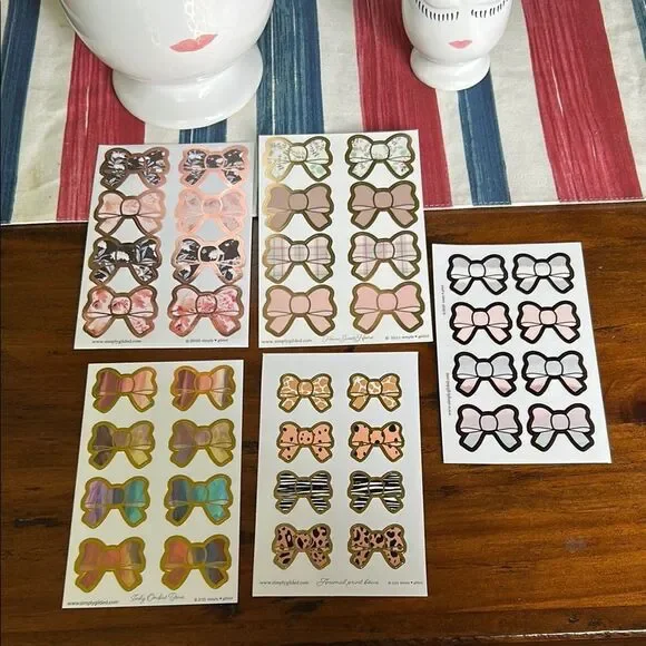 Simply Gilded Assorted Bow Stickers bundle of 5 sheets NEW