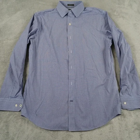 Banana Republic Shirt Mens Medium‎ Blue Checked Camden Fit Preppy