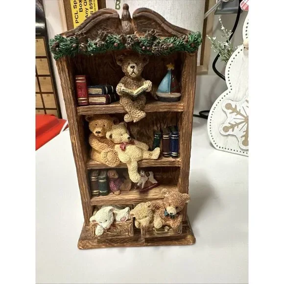 RUSS BERRIE Bears From the Past BOOKSHELF Figurine Teddy Bears‎ Sailboats #1766