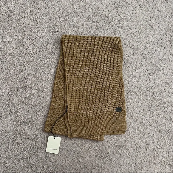 Allsaints Marled Scarf Khaki Multi Womens
