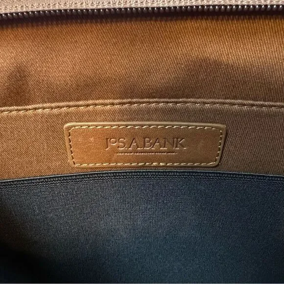 Jos. A. Banks Leather Briefcase Tan New