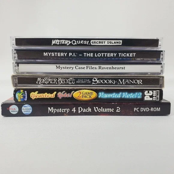 PC‎ CD-Rom Games Bulk Lot Of 6 Ravenhearst Haunted Hotel Mystery P.I. Cases