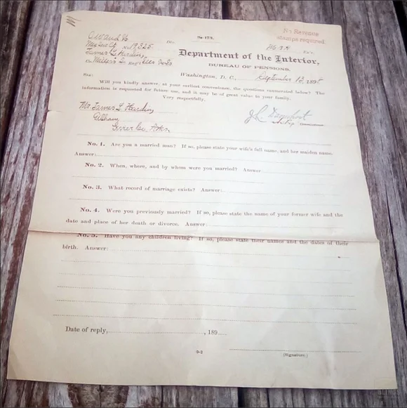 Civil War Pension File Documents 1891-1895 | Named Veteran