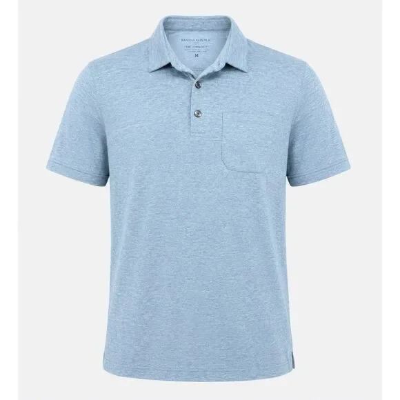 Banana Republic Vintage T Polo Shirt Men's Medium Gray Heather Pocket Cotton