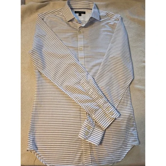 Banana Republic Mens Tailored Slim Fit Non-Iron Striped Button Down Shirt Small