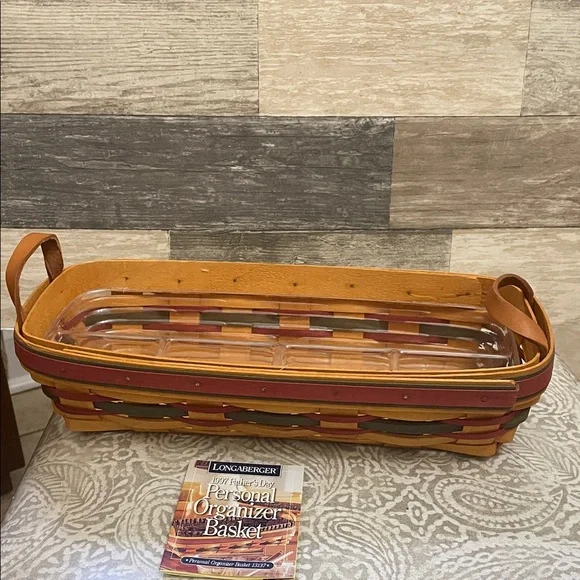 Longaberger Multicolor Woven 1997 Father’s Day Organizer basket‎ with divider