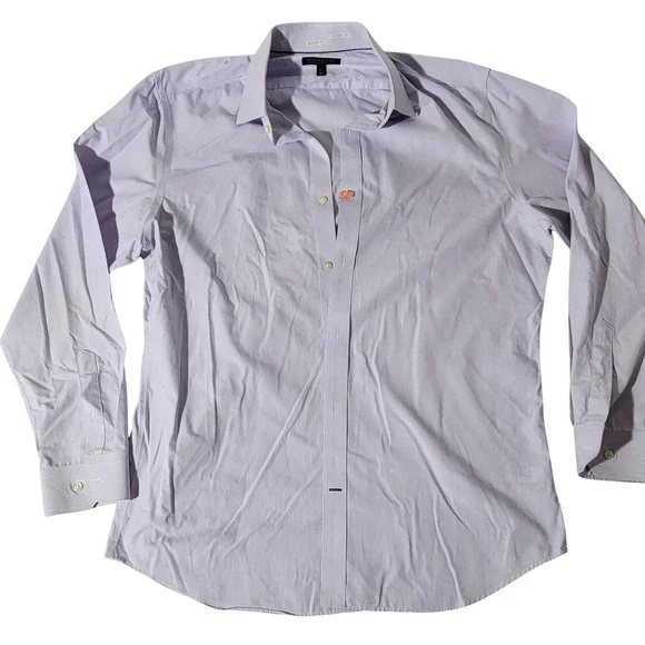 Banana Republic Mens XL Tailored Slim Fit Non-Iron Micro Stripe Shirt Violet