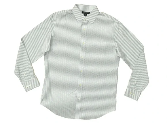 Banana Republic Men's Size M Blue Striped Non-Iron Classic Dress Button Shirt