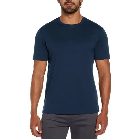 NEW Banana Republic Men's M Luxe Touch Performance Tee 100% Cotton Navy Blue