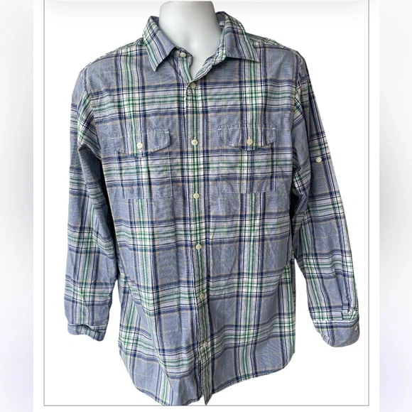 Banana Republic plaid button down shirt large