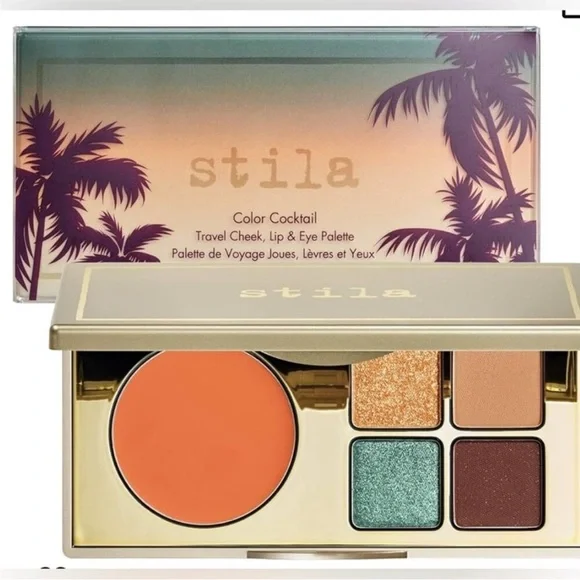 Stila Color Cocktail Palette On the go lip eye and cheeks NIB