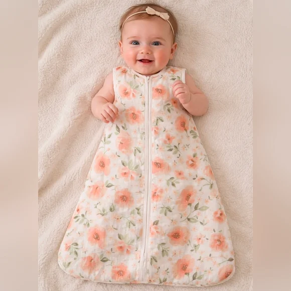 Pottery Barn Kids Meredith Muslin Wearable Blanket NEW! Blush