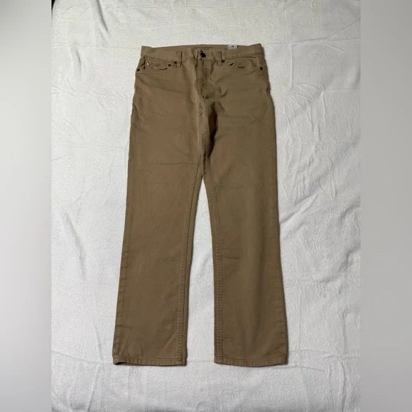 Banana Republic Jeans‎ Mens 32x28 Beige Traveler Slim Straight Stretch Mid Rise