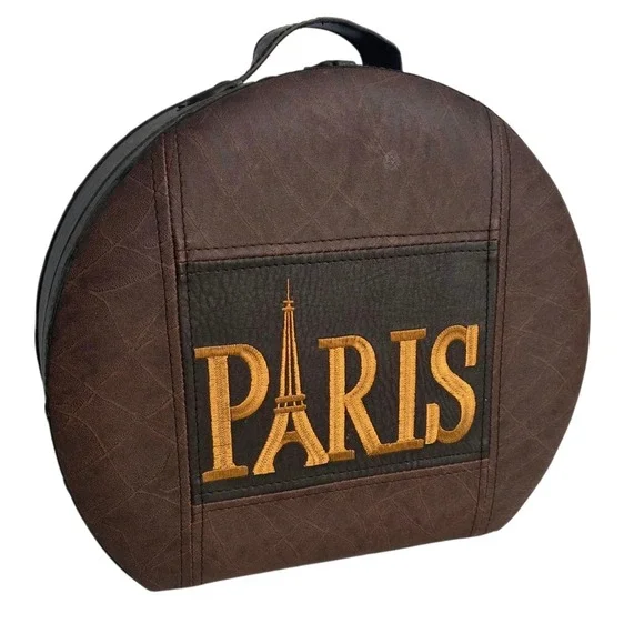 Vintage Style Storage Box Luggage Hat Box Travel Decorative Retro Case PARIS
