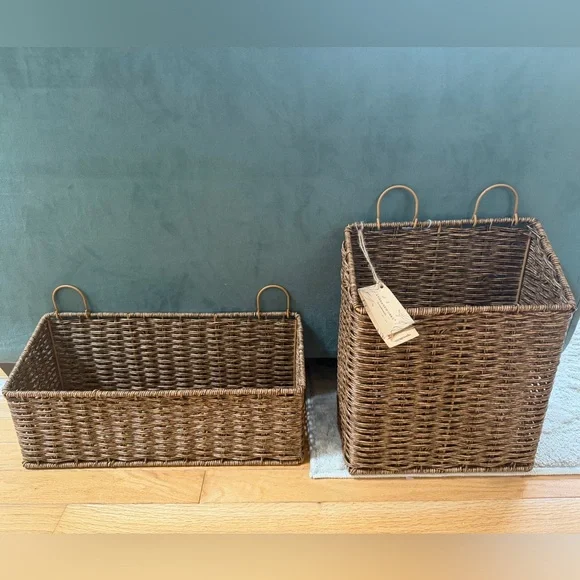 NWT Storageworks Hanging Woven Basket Set