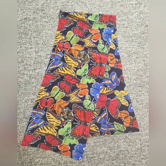 Casca Scarfs Colorful Butterfly Print Silk Oblong Scarf
