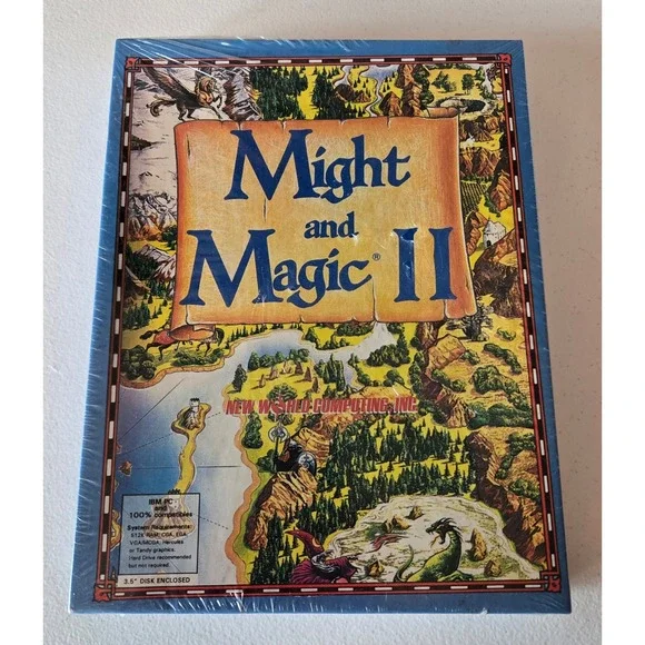 Sealed Vintage Might and Magic II IBM PC Big Box Game