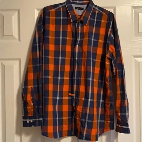 Banana Republic Blue & Orange Button Down Shirt