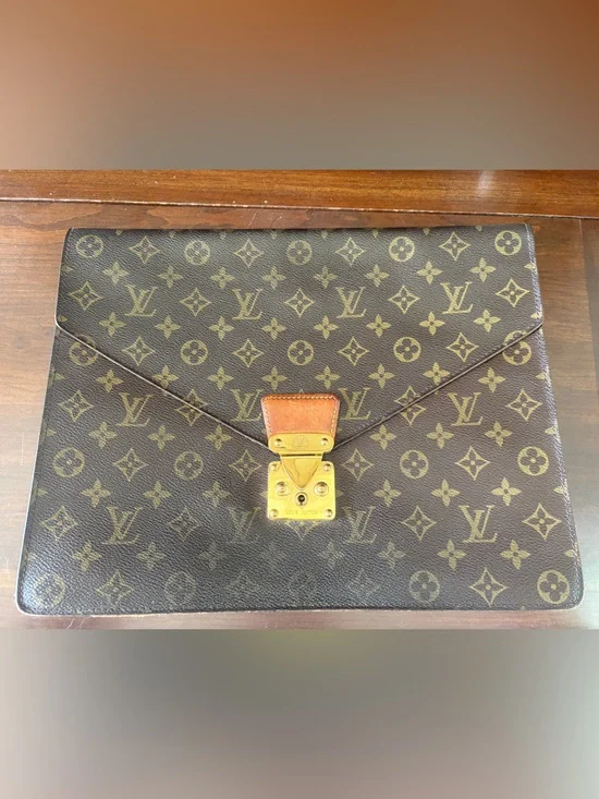 Louis Vuitton Monogram Porte Canvas Envelope Briefcase KEY INCLUDED