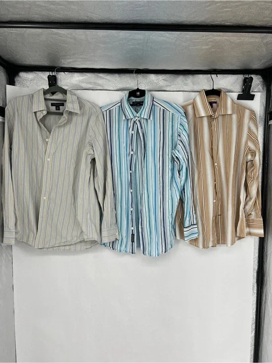 Banana Republic Men's Multi-Striped Button-Down Shirt lot of 3