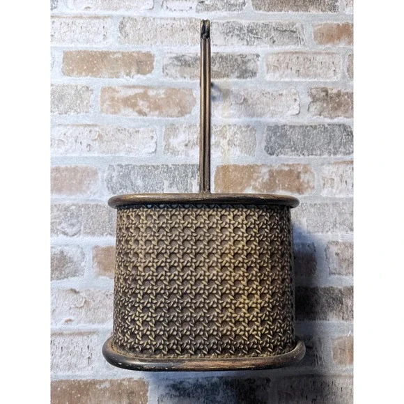 Vintage‎ Bronze Metal Basket with Handle