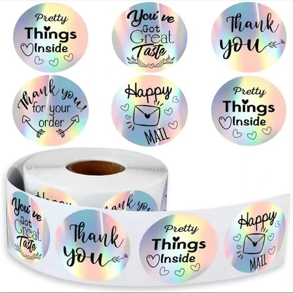 500 Roll Holographic Thank You Stickers PRICE IS FIRM