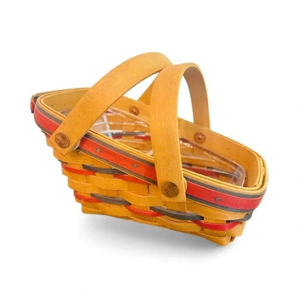 LONGABERGER 1996 All American Summertime Sleigh Basket & Divided Protector