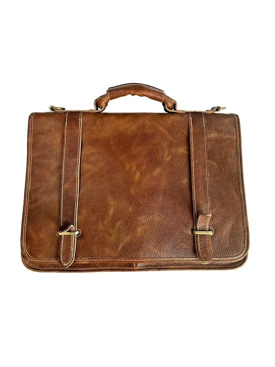 Vintage APC AmeriLeather Briefcase Carry On Bag 17X12.5 compartment strap