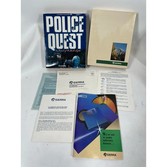 Police Quest Pursuit of Death Angel (PC, US) Adventure Sierra Big Box NO DISCS