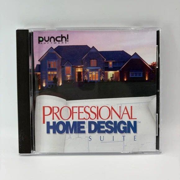 Punch Professional Home Design Suite PC Software‎ Windows 95 98 2000 ME Vtg CD