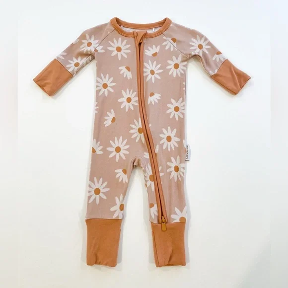 NEW Dusty Floral Bamboo Zip Romper Pajamas