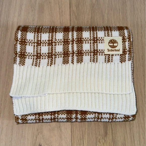 Timberland Scarf Cream & Tan Brown One Size