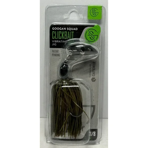 Googan Squad Clickbait Vibrating‎ Jig 3/8 oz Green Pumpkin Fishing Lure New
