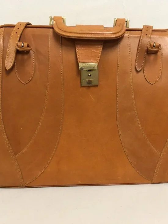 Tweeds belting leather briefcase doctors lawyer bag new Vintage