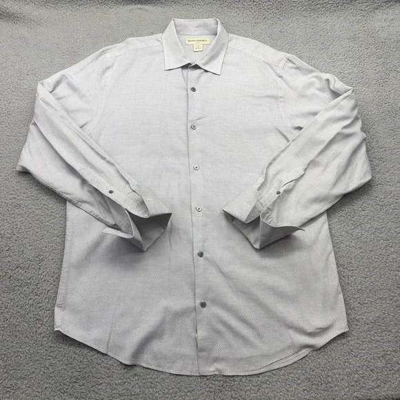 Banana Republic 563977-00 Mens 17-17.5 XL Grey L/S French Cuff Button Down Shirt