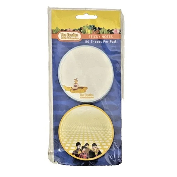 THE BEATLES Yellow Submarine 2010 Sticky Notes‎ Set Of Two - 80 Sheets Per Pad