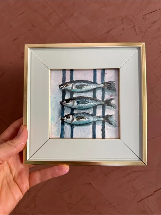 Classic Fish Wall Ornament Frame - White and Gold