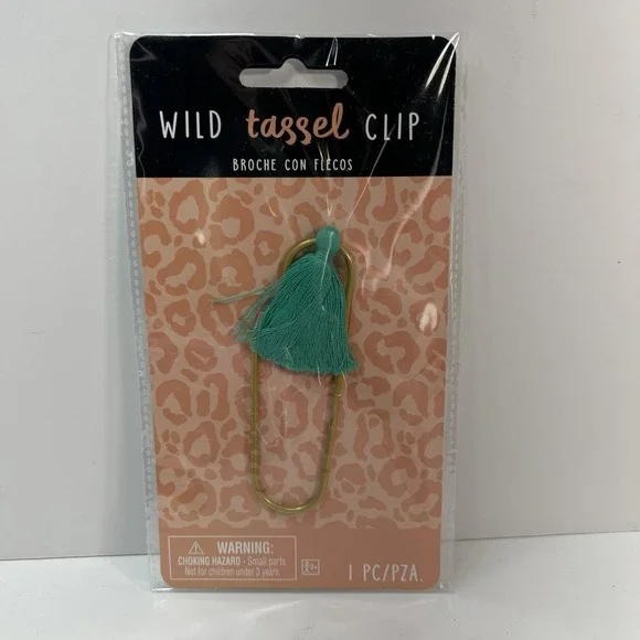 Amscan Jumbo Tassel Paper Clip Unisex OS Teal New Wild Tassel Bookmark 3902200