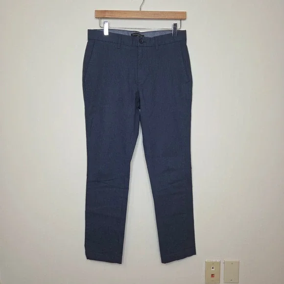 Banana Republic Slim Fit‎ Chinos Navy Blue Micro Stripe Pants Mens 30x30 Stretch