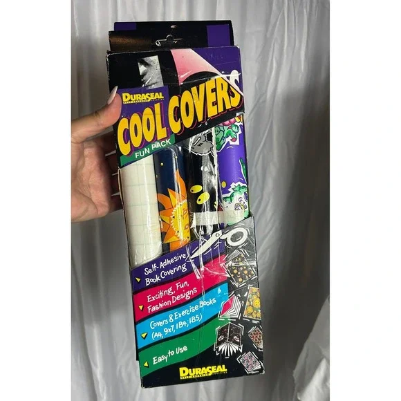 Vintage Duraseal Cool Covers Fun Pack Vintage Self Adhesive Book Covering 90s