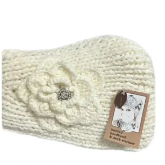KNITTED HEAD BAND & NECK WARMER -HAND MADE